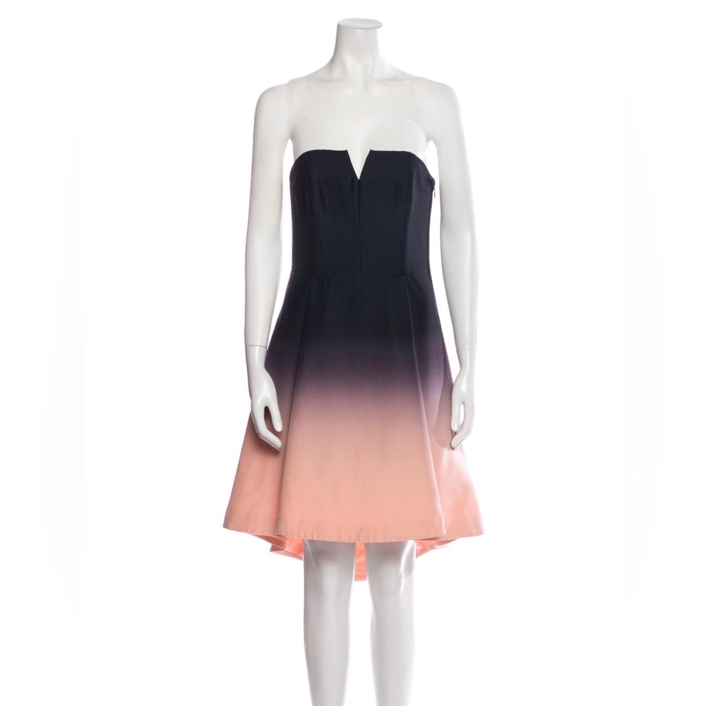 Halston Heritage ombré printed strapless mini dress; size 8, great condition
